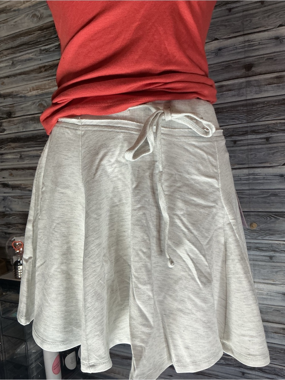 Target Cream Drawstring Skater Skirt
